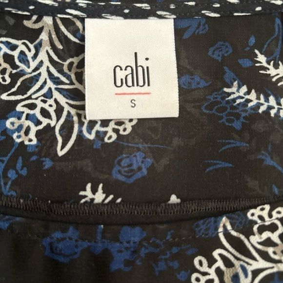 Cabi #5355 Floral Hybrid Blouse Black & White Size Small - Picture 7 of 9